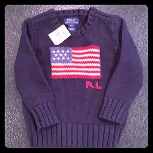 Ralph Lauren Sweater 2T American Flag RL NEW